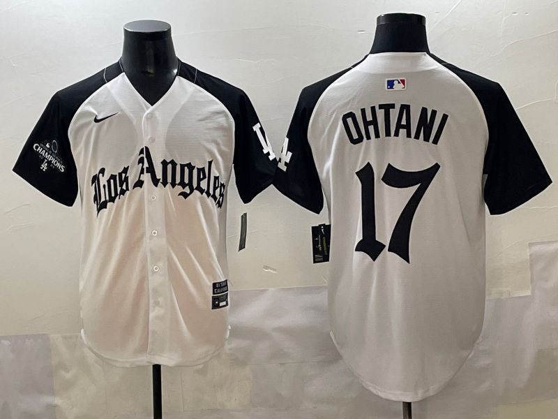 Men 2025 Los Angeles Dodgers #17 Ohtani White black Five generations Joint Name Nike MLB Jersey style 5267->los angeles dodgers->MLB Jersey